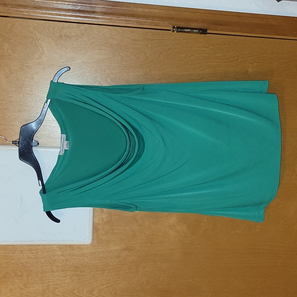 Liz Claiborne drape neck sleeveless top, teal.